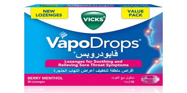 فيكس فابودروبس - VICKS VAPODROPS أقراص استحلاب لأعراض التهاب الحلق