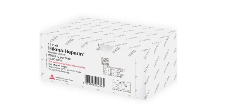 هبارين الحكمة – HIKMA HEPARIN مضاد تخثر يستخدم لمنع وعلاج الجلطات الدموية