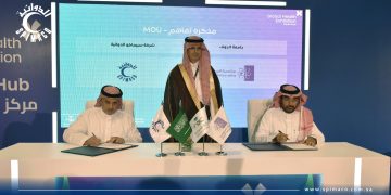 جانب من توقيع الاتفاقية بين سبيماكو الدوائية وجامعة الجوف