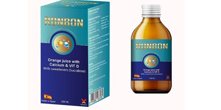 رونبون – RONBON شراب الكالسيوم وفيتامين د لصحة العظام والأسنان