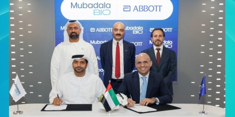 توقيع اتفاقية التعاون الاستراتيجي بين مبادلة بايو وأبوت لتوطين تصنيع علاجات صحة المرأة في الإمارات.